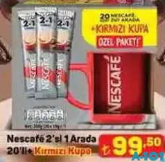 NESCAFE 2'Sİ 1 ARADA 20'Lİ + KIRMIZI KUPA